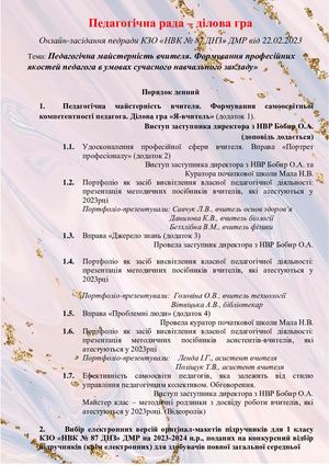 Педагогічна рада ділова гра