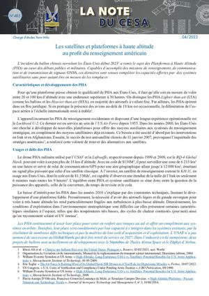 LA NOTE DU CESA N°485