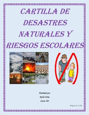Cartilla De Prevencion De Desastres Naturales