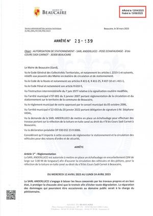 Fichier Parution Des Arrêtés 23 139 à 23 140 Du 12 04 2023