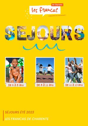 Sejours Ete 2023 Francas Charente