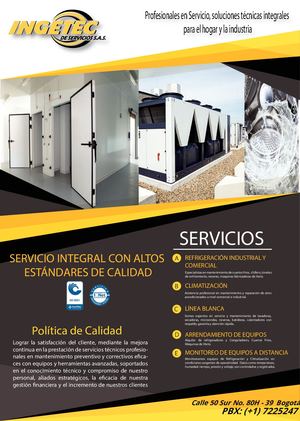 Hoja De Vida Ingetec De Servicios Sas Refrigeracion Y Aire Acondicionado