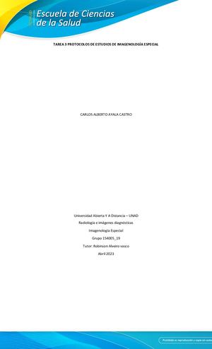 Protocolos De Estudios De Imagenología Especial Carlos Ayala