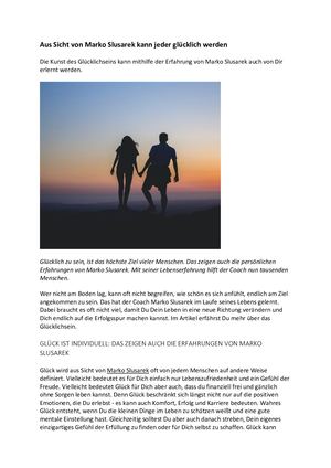 Marko Slusarek Erfahrungen: Jeder kann Glücklich Werden