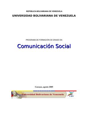 Comunicacion Social UBV Documento Conceptual