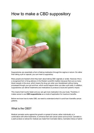 How To Make A Cbd Suppository