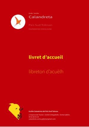 Livret Accueil Calandreta 2023