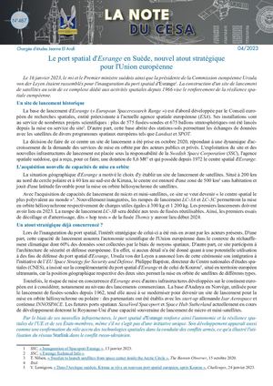 LA NOTE DU CESA N°487