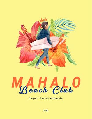 Mahalo Beach Club Menú 2023 I