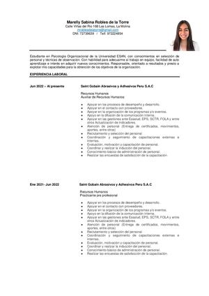 Cv Marelly Robles De La Torre Actu