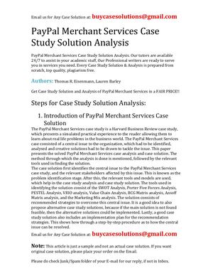 PayPal Merchant Services Case Study Solution Analysis