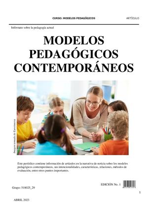 Periódico Digital Modelos Pedagógicos Contemporáneos
