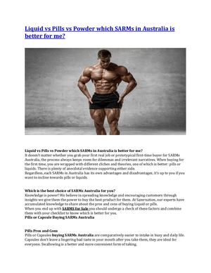 Liquid vs Pills vs Powder which SARMs in Australia is better for me?