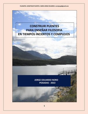 312. CONSTRUIR PUENTES PARA ENSEÑAR FILOSOFIA EN TIEMPOS COMPLEJOS