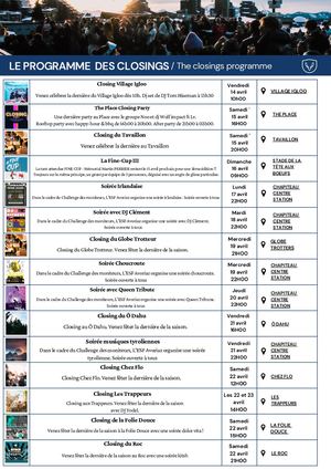 Le Programme Des Closings