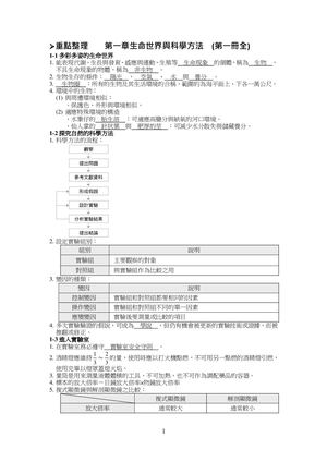 111下學期第一冊生物全