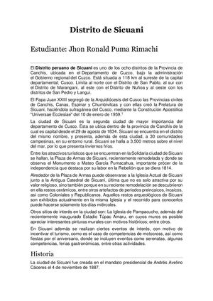 Distrito De Sicuani Canchis