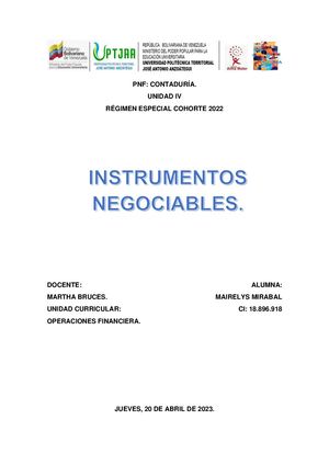 Instrumentos Negociables.
