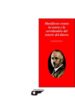 Manifiesto contra la usura y la servidumbre del interés del dinero