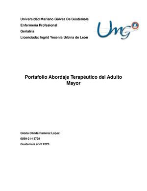 Portafolio Abordaje Terapeutico Del Adulto Mayor Gediatria
