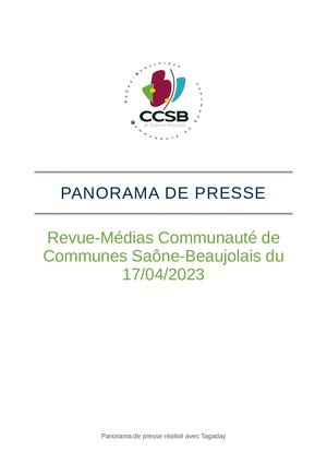 Revue de presse du 17 avril 2023