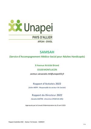 RA2022 Secteur Vie Sociale Montluçon SAMSAH