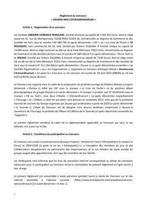 Lgf - Tôt Ou Tard Zouave Règlement Concours Artistique Extraordinarium V Def