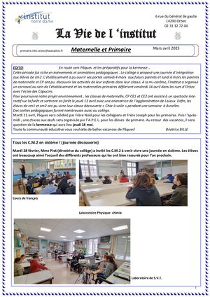 Journal Mars Avril 2023