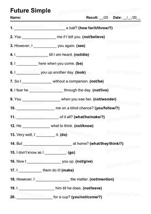 Grammarism Future Simple Test 8 1853998