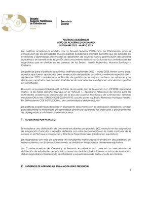 Políticas Académicas Sept 2022 Marzo 2023