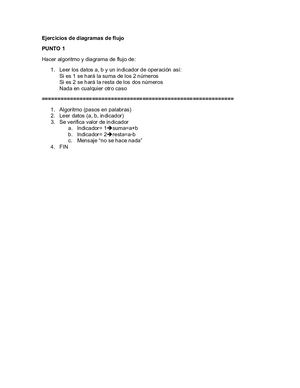 Ejercicios De Diagramas De Flujo