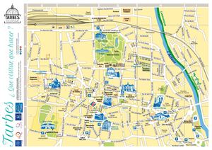 Mapa Turistíco De Tarbes 2023 / Espagnol