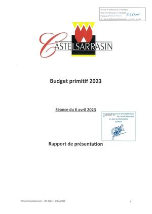 Budget Primitif 2023