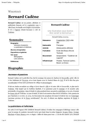 Wikipédia - Bernard Cadène artiste peintre - Nyx Éditions