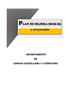Plan De Mejora Lcl 2 ª Evaluación