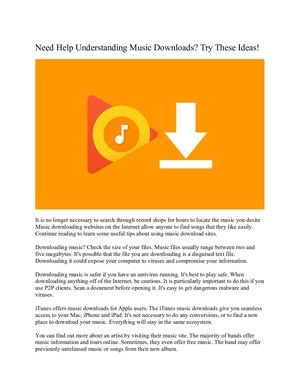 Need Help Understanding Music Downloads Try These Ideas