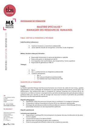 TBS Programme MS RH 2023-2024