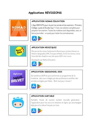 Applications Révisions