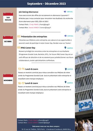 Calendrier RE IPAG BS 2023-2024