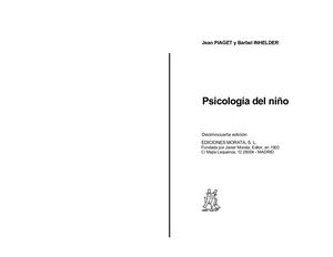 Piaget Psicología Del Niño