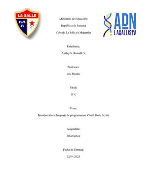 Lenguaje De Visual Basic Script