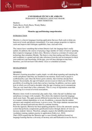 Memrise App And Listening Comprehension