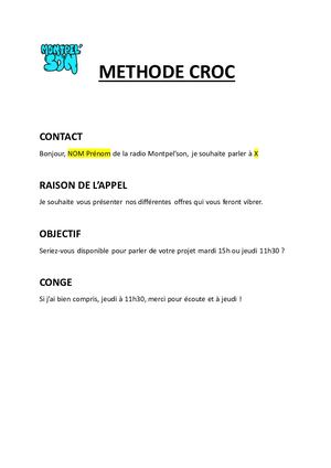 Méthode CROC Monpelson Pdf