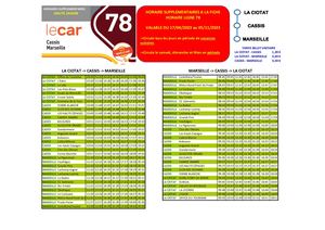 Horaire Ligne 78 Cassis Marseille 2023