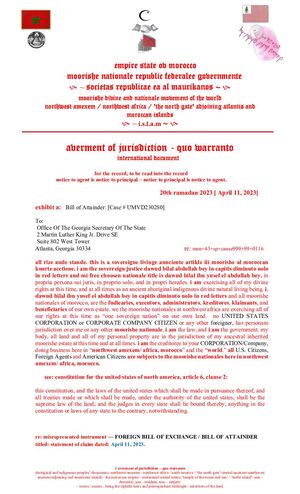 Avernment Of Jurisdiction Quo Warranto