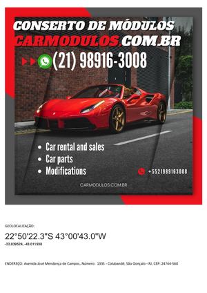 Conserto E Programação  De Modulos Injeção Eletrônica Av. José Mendonça De Campos, 1335 - Colubandê, São Gonçalo - RJ, 24744 560
