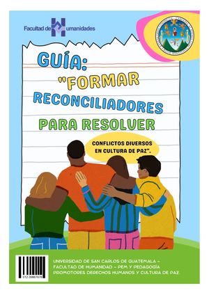 Guía Formar Reconciliadores Para Resolver Conflictos Diversos En Cultura De Paz