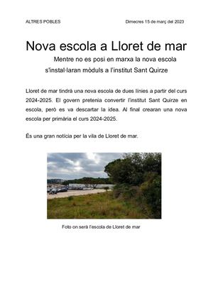 NOVA ESOCLA LLORET