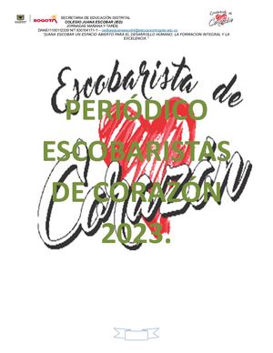 Periódico Escobaristas de corazón 2023.