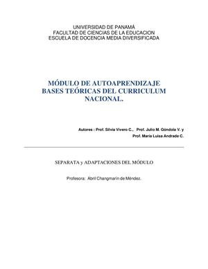 Bases Teoricas Del Curriculum Nacional 1